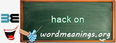 WordMeaning blackboard for hack on